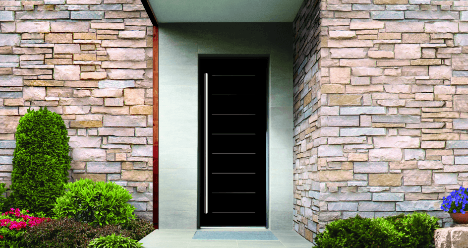 stunning black entry door